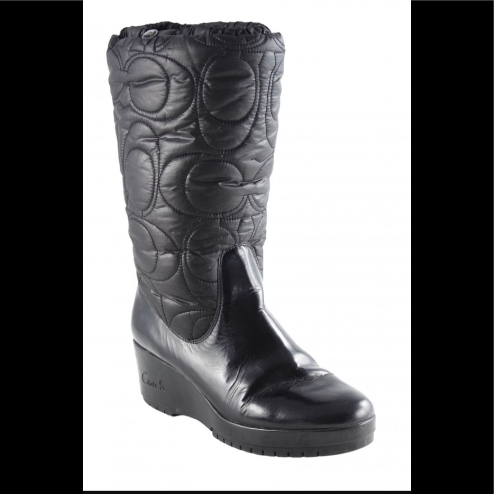 Coach Cantina Brown Pull On Wedge Boots